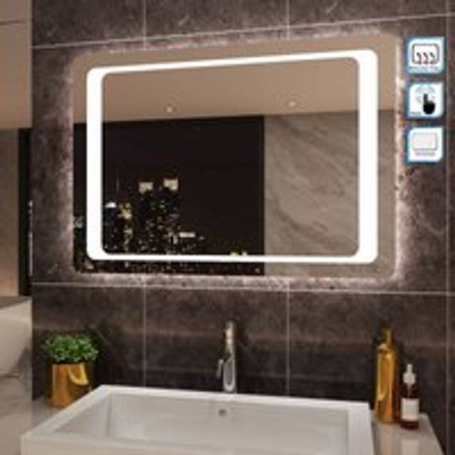 Elegant - Modern led Illuminated Bathroom Mirror 1000 x 700 mm Sensor + Demister