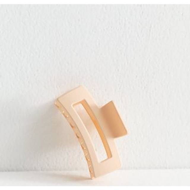 New Look Cream Matte Rectangle Bulldog Hair Claw Clip