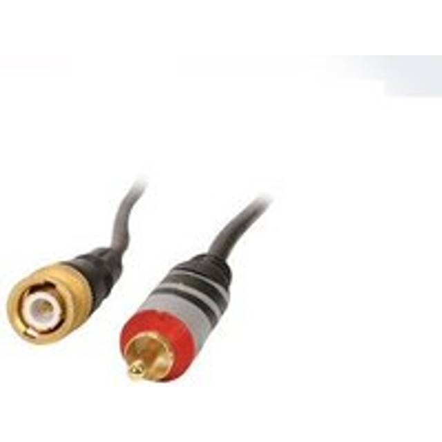 Ex-Pro Premium Robust Gold Plated BNC to Phono Male Adapter Cable - 2.5m