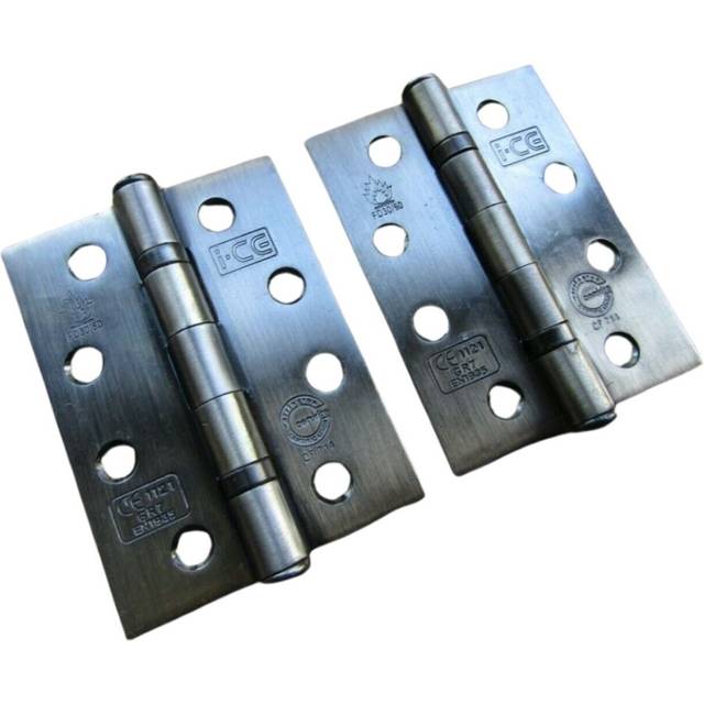 Pair of CE7 Fire Rated Butt Hinges Antique Brass by Ironmongery World