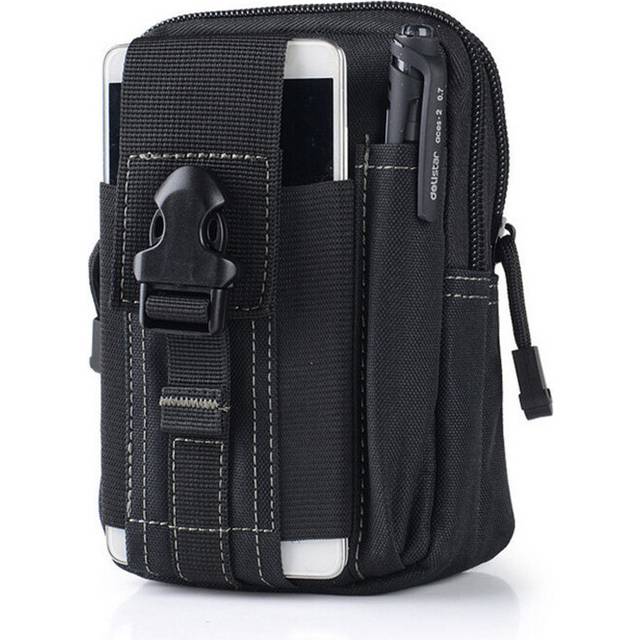 (Black) Mobile Phone Case Military Molle Pouch Waist Bag Camo Waterproof Nylon Multifunction Casual Men Fanny Waist Pack Male Small Bag