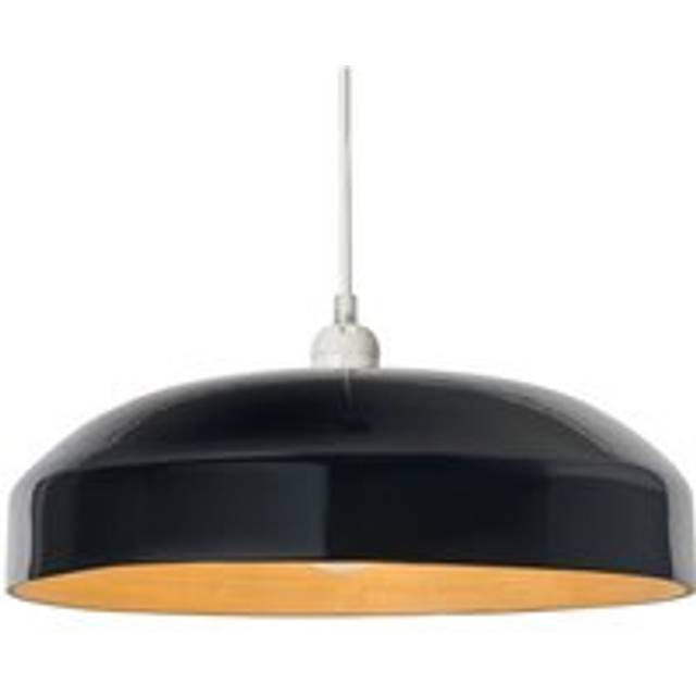 Litecraft Kane Light Shade 36.5cm Bamboo Diner Easyfit Ceiling Lampshade - Black
