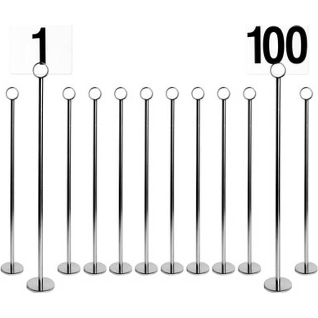 100x table numbers with 46cm holders wedding place card sign stand set silver