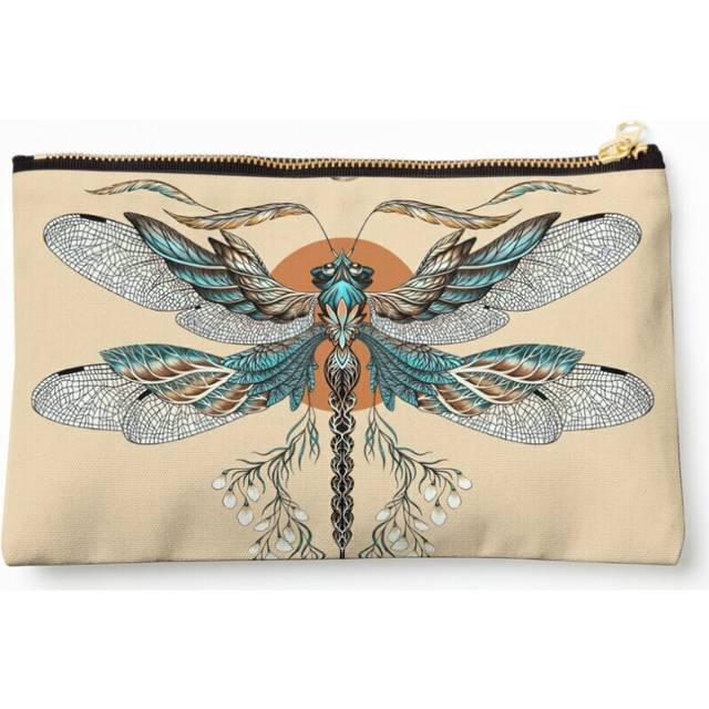 Makeup Bag Dragon Fly Tattoo Cosmetic Organizer Tyvek Paper Bags Zipper Pouch