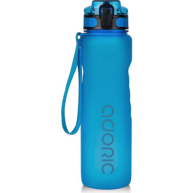 ADORIC Sports Water Bottle 1L, BPA Free Tritan Non-Toxic Plastic Sport Water Cup, Durable Leak Proof Water Bottle with Filter, Flip Top