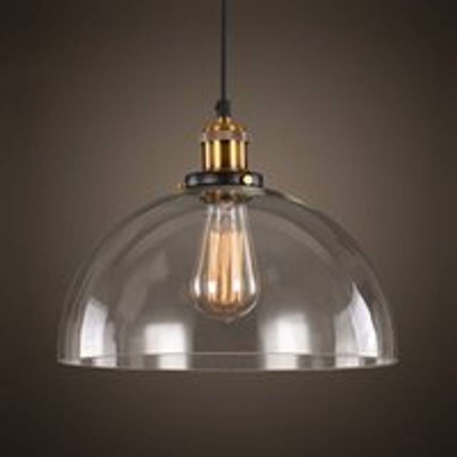 Interior Industrial Pendant Light Glass Ceiling Light Retro Pendant Lights E27 Black for Kitchen Bedroom Living Room Hotel