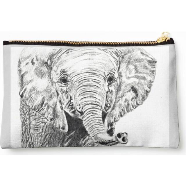 Makeup Bag Baby Elephant  Cosmetic Organizer Tyvek Paper Bags Zipper Pouch