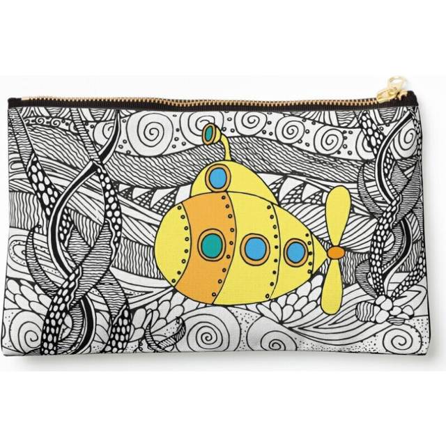 Makeup Bag We All Live in A Yellow Submarine Cosmetic Organizer Tyvek Paper Bags Zipper Pouch
