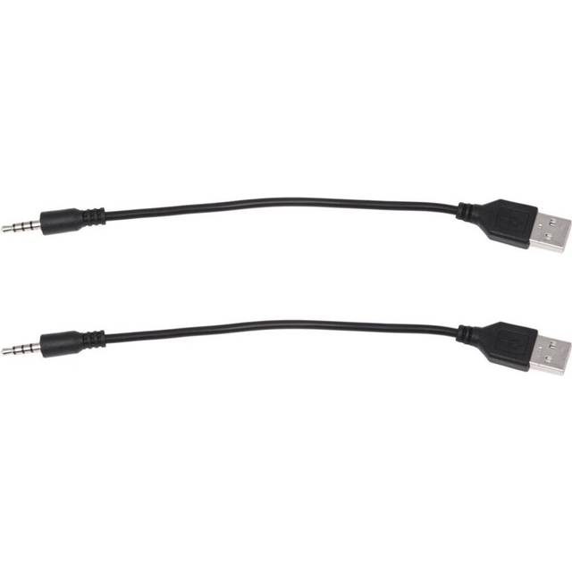 2X 3.5mm Plug AUX Audio to USB 2.0 Male Charger Cable Adapter Cord for Car MP3