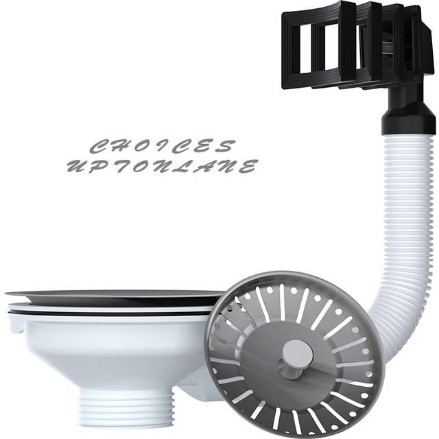 Viva Stainless Steel Basket Strainer Waste 1 1/2" with Square Overflow Rubber/Steel