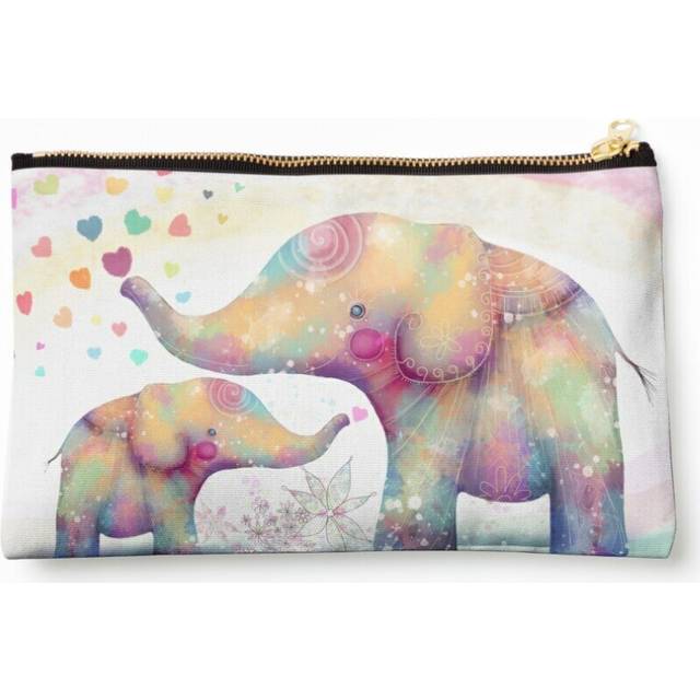 Makeup Bag elephant affection Cosmetic Organizer Tyvek Paper Bags Zipper Pouch