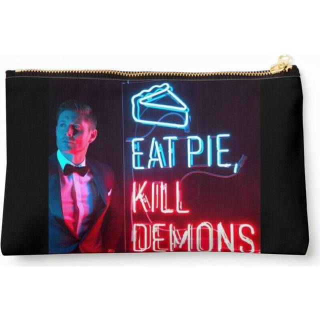 Makeup Bag Eat pie, kill demons. Cosmetic Organizer Tyvek Paper Bags Zipper Pouch