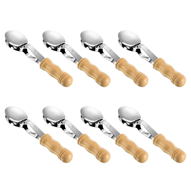8X Musical Spoons Instrument with Wooden Handle Percussion Irish