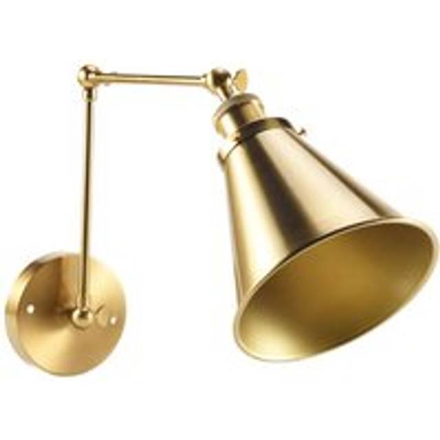 Industrial Wall Sconce Light Brass Cone Shade with Adjustable Arm for Indoor Home Bar Warehouse Hallway
