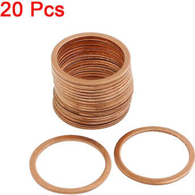 20pcs 22mm Inner Diameter Copper Washers Flat Sealing Gaskets Rings