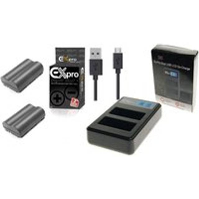 Ex-Pro© Canon BP-511, BP511, CB-5L, CB5L LCD DUAL Go-Charge USB Charger with 2 x Ex-Pro BP-511 Batteries [VALUE KIT]