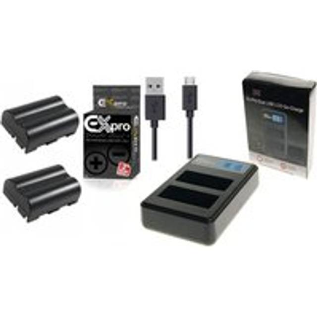 Ex-Pro© Nikon EN-EL3, ENEL3, EN-EL3e, ENEL3E, EN-EL3a, ENEL3a, MH-18, MH-18a LCD DUAL Go-Charge USB Charger with 2 x Ex-Pro EN-EL3...