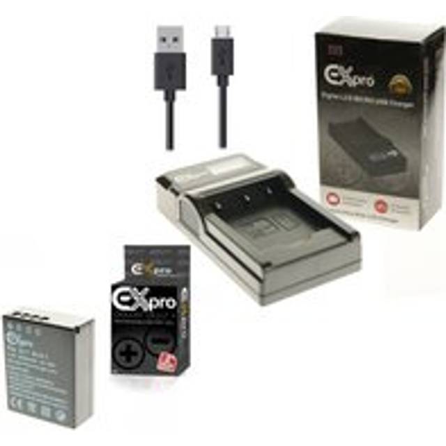 Ex-Pro© Olympus BCH-1 BLH-1 LCD Go-Charge USB Charger with 1 x Ex-Pro© Olympus BLH-1 - 2450mAh Batteries [Part coded] for E-M1 Mar...