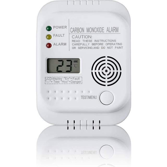 Carbon Monoxide Detector, Battery Powered, Gas Detector With Display And Temperature Gauge