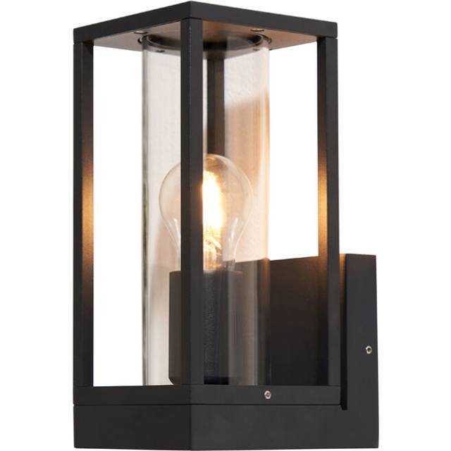 Litecraft Aster Wall Light Outdoor Box Lantern - Black