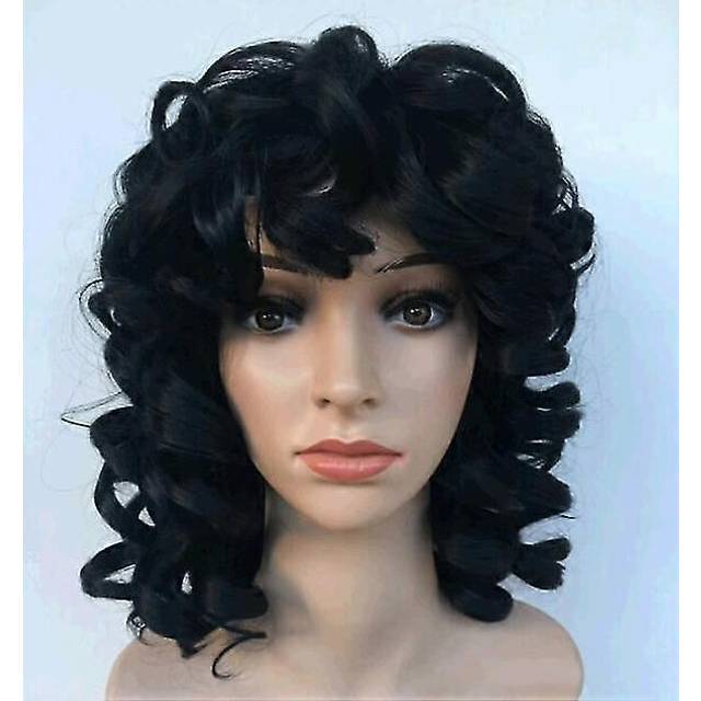 (As show, One size) Black Short Curly Wig For Women