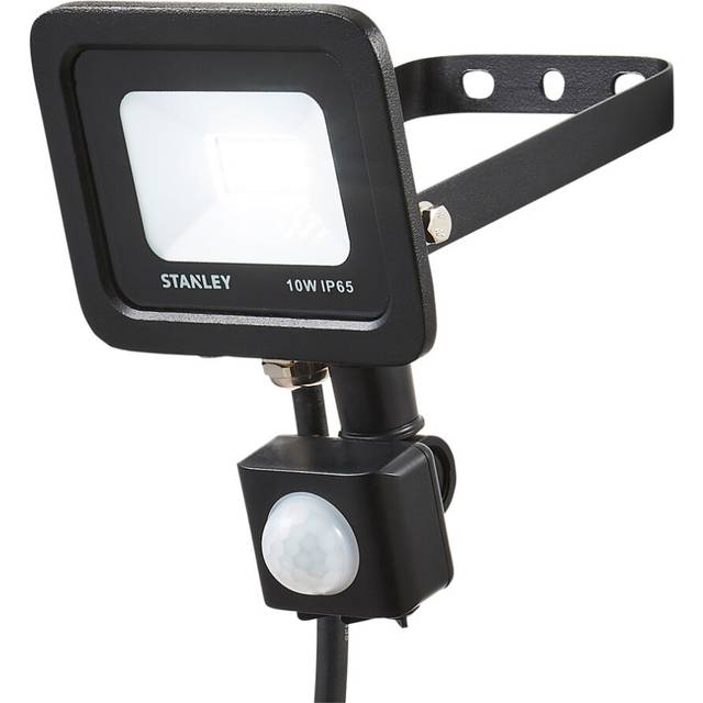 Stanley Floodlight 10W Garden IP65 LED With Sensor- Black Litecraft