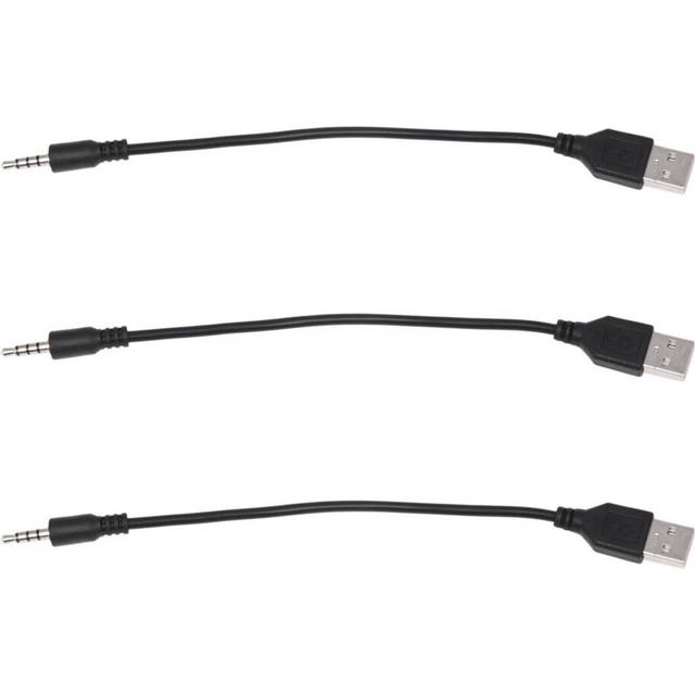 3X 3.5mm Plug AUX Audio to USB 2.0 Male Charger Cable Adapter Cord for Car MP3