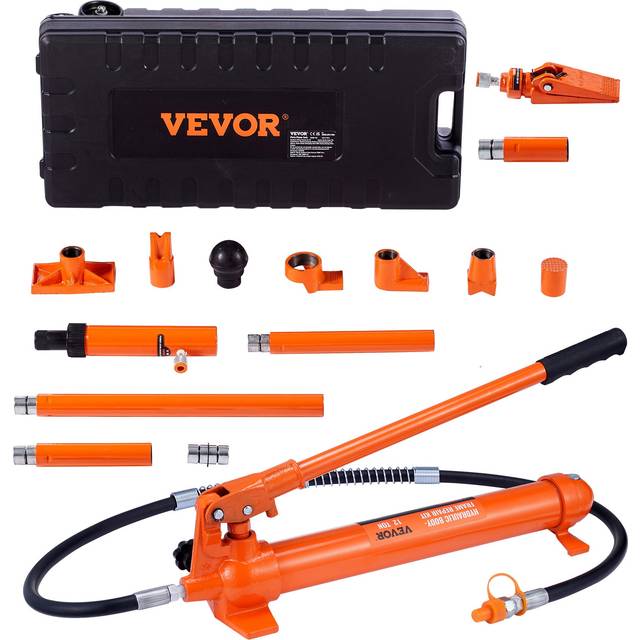 Mophorn - vevor 12 Ton Porta Power Kit, Hydraulic Ram with Pump with 4.6 ft/1.4 m Oil Hose, Portable Hydraulic Jack with Storage Case for Automotive,