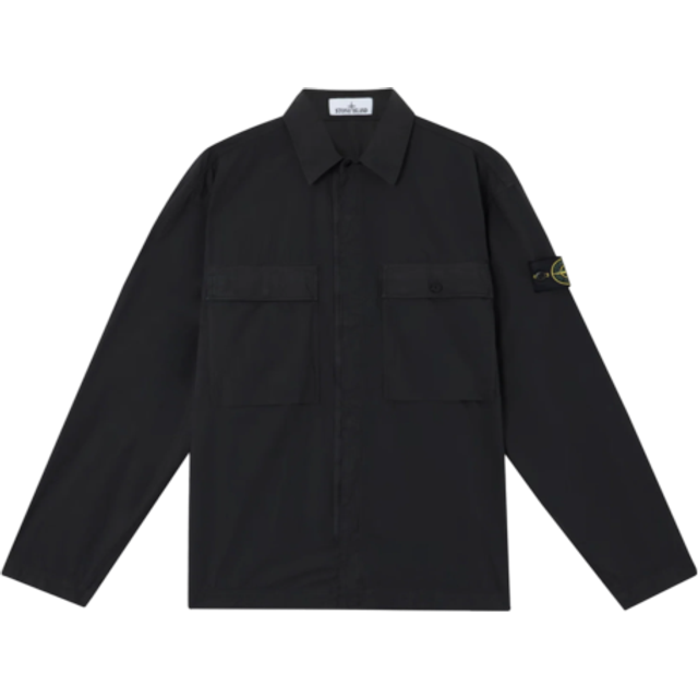 Stone Island Black Stretch Cotton Tela Paracadute Shirt - V0029 BLACK - XL