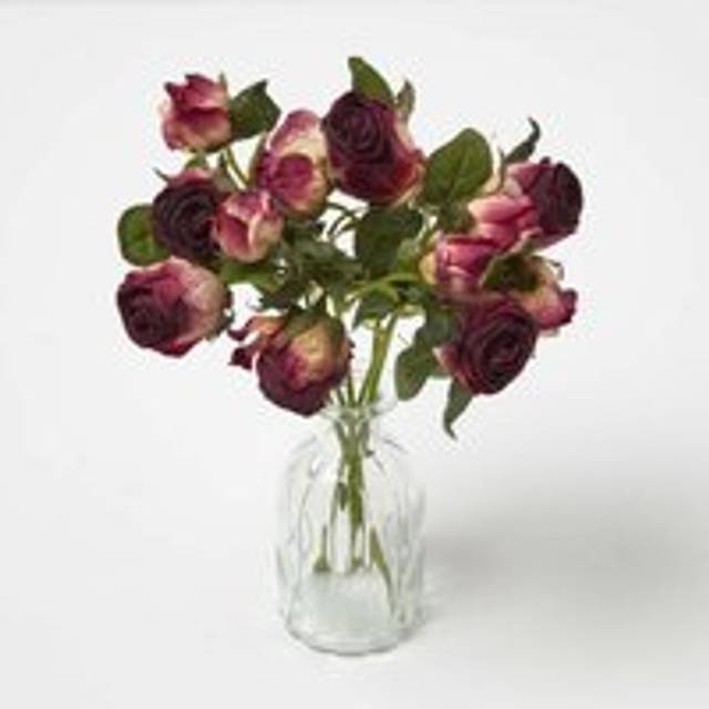 Homescapes Artificial Bouquet of Dried Burgundy Roses - Red