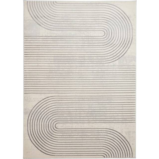 Think Rugs Apollo Grey/Ivory Rectangle 160 x 220cm Polypropylene Modern Linear 2683, Grey