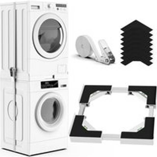 Universal Washer and Dryer Stacking Kit, Adjustable Stacking Frame Size, Fits 45-68cm Washing Machines and Dryers (White) [Energy Efficiency Class a]