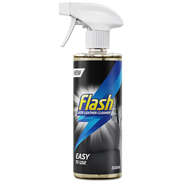 Flash Leather Cleaner Clean And Freshens Car Automotive Leather Upholstery 500Ml - One Size