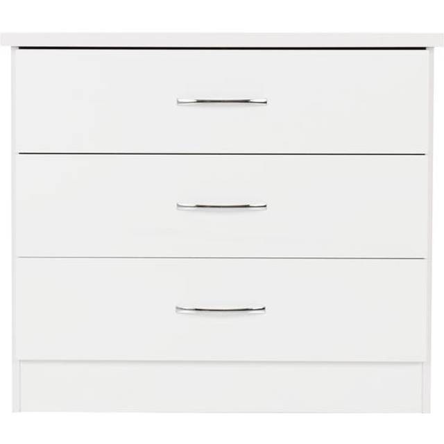 NEVADA 3 DRAWER CHEST - WHITE GLOSS - SECONIQUE | TJ Hughes