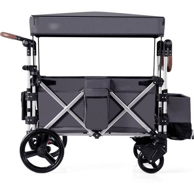 Costway Grey Twin Baby Double Stroller Wagon - 135 x 66 x 117cm