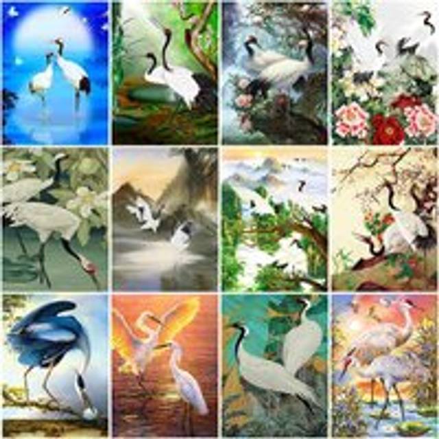 DIY 5D Diamond Painting Crane Animal Cross Stitch Diamond Embroidery Sale Round Drill Rhinestones 20X30CM