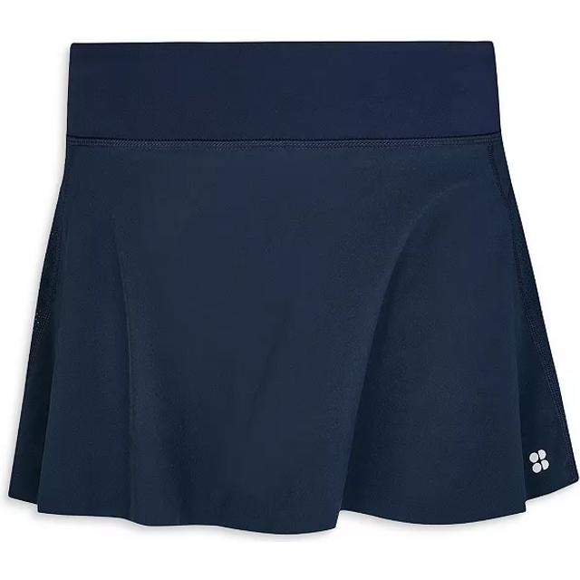 Swift Running Skort - Navy Blue - Designed for high intensity workouts and sport, the Swift Skort from Sweaty Betty is lightweight and quick-drying with supportive inner shorts. This skort also features a handy zip pocket at the back for the essentials.