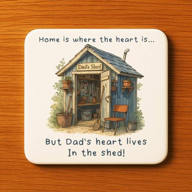 Funny dad gift for fathers day birthday dad coaster shed decor man cave gift