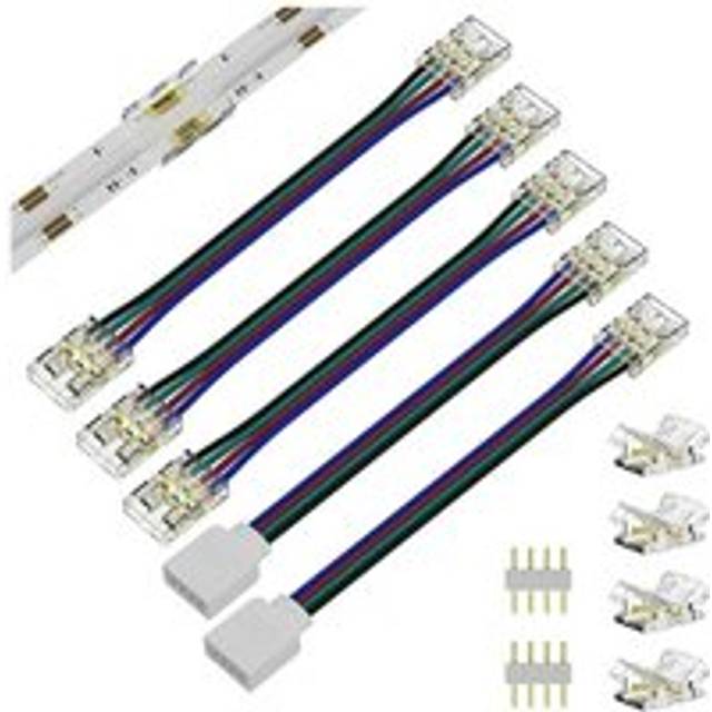 10Mm Connectors for cob rgb led Strip Lights 4 Pin,Dual Ends Extension To Pins Plug 5.5In Wire