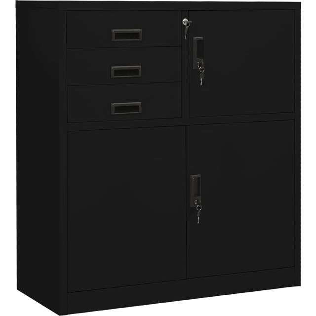 vidaXL Office Cabinet Black 90x40x102 cm Steel