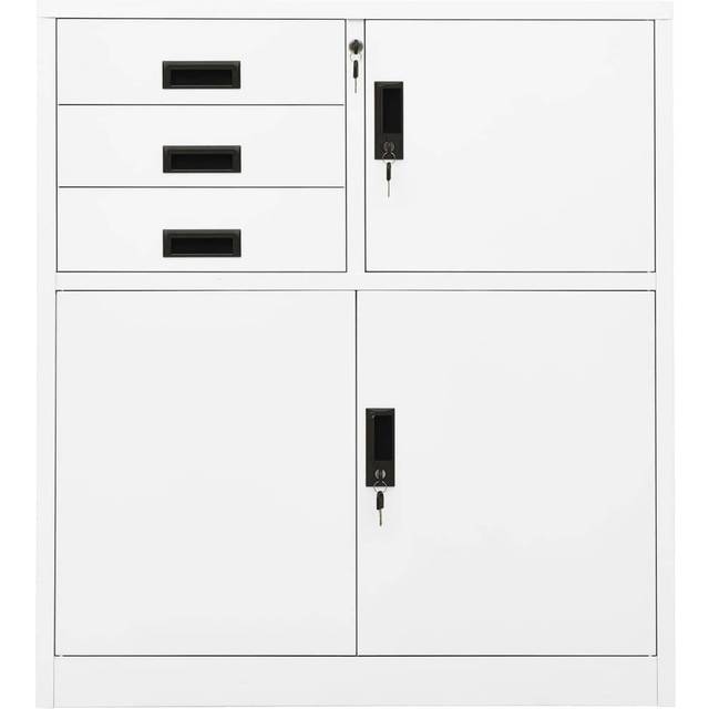 Vidaxl Office Cabinet White 90X40X102 Cm Steel - One Size