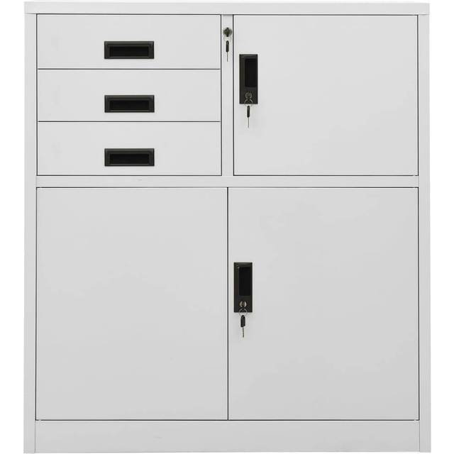 Vidaxl Office Cabinet Light Grey 90X40X102 Cm Steel - One Size