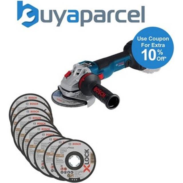 Bosch - gws V-10 115mm Brushless Cordless 18v Angle Grinder + X10 Cutting Discs