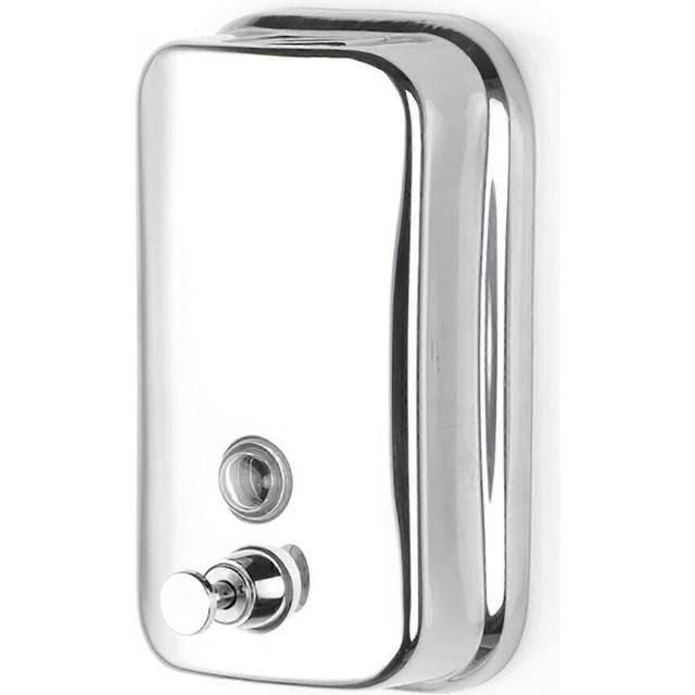(As show, One size) 800ml Wall Mount Manual Soap Dispenser Stainless Steel Commercial Soap Dispenser Refillable Liquid Soap Dispenser