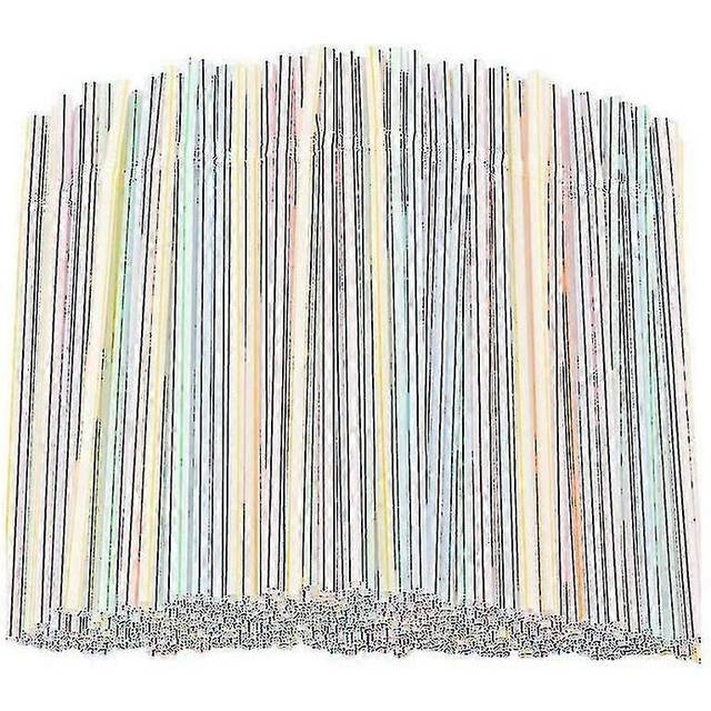 (1500pcs, One size) 1000 Pcs Flexible Plastic Straws Striped Multi Colored Disposable Straw Xinda