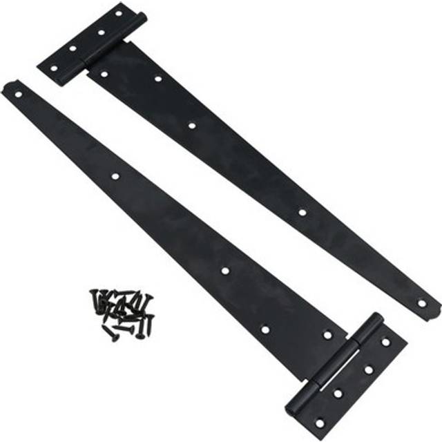 4in / 102mm Heavy Duty T Tee Hinges For Shed + Garden Gates Black Finish