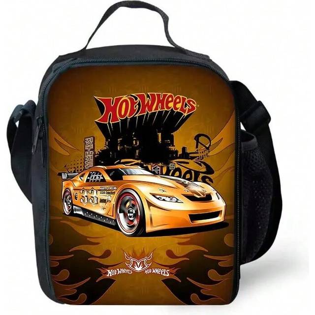 (XHOO1-KB-101-A6) Hot Wheels Cars Child School Backpack with Lunch Bags ,Pencil Bags ,School Bags for Boys Girls Best Gift