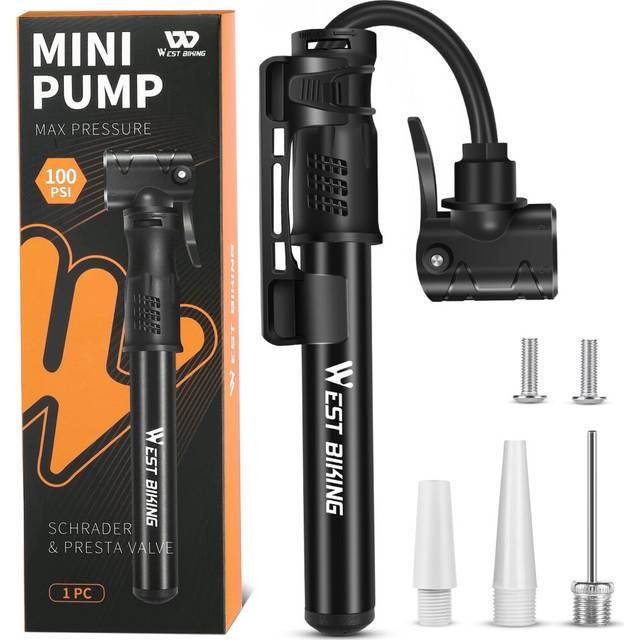 Bicycle Pump Mini Bike Pump - Aluminum Alloy Cycle Pump for Presta & Schrader Valve, Portable Lightweight Bike Tyre Pump Fast Tyre Inflation Mini Air