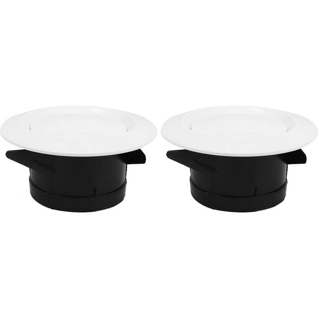 2 Pieces ABS Adjustable Round Soffit Exhaust Vent White Inline Duct Fan Outlet Vent 4 Inch