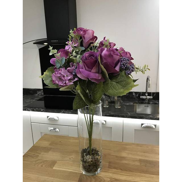 (Purple) Best Artificial Vintage Rose Spray